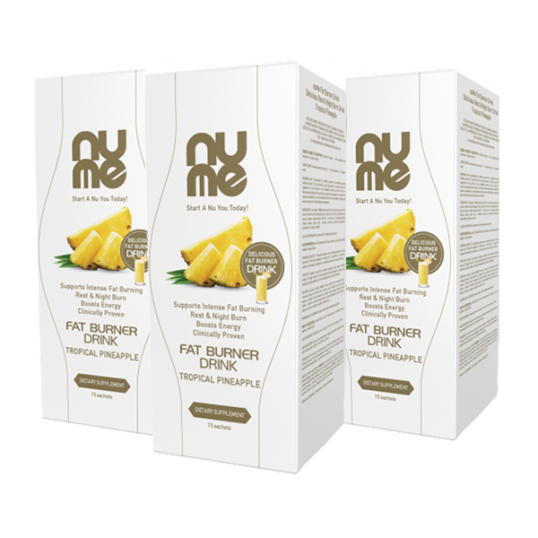 nuMe Fat Burner Drink Tropical Pineapple TRIO PACK