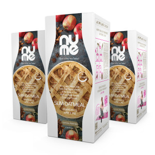 nuMe Slim Kaša s kolagenom Bakina Pita od Jabuke TRIO PACK (3 x 6 obroka)