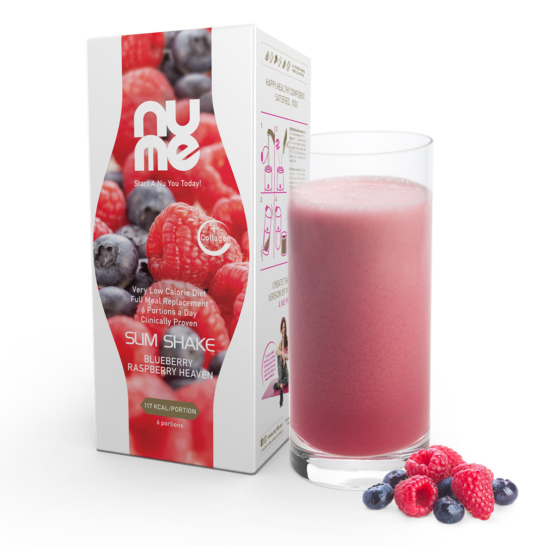 nuMe Slim Shake s kolagenom Blueberry Raspberry Heaven