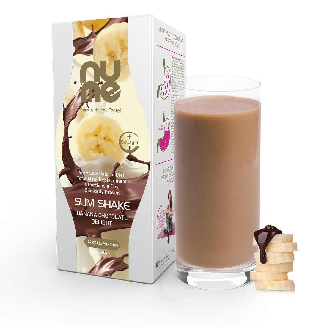 nuMe Slim Shake s kolagenom Čokoladno Bananin Delight (6 porcija)