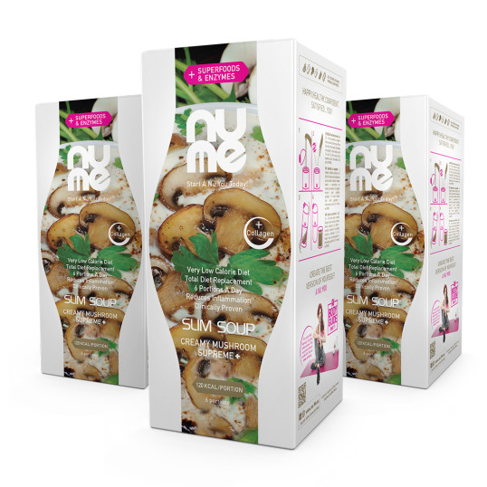 nuMe Slim Juha s kolagenom, superživili in encimi Creamy Mushroom Supreme+ TRIO PACK