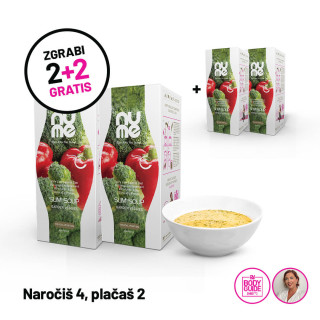 nuMe Slim Juha s kolagenom Vrtna zelenjava 2+2 GRATIS (4 x 6 obrokov)