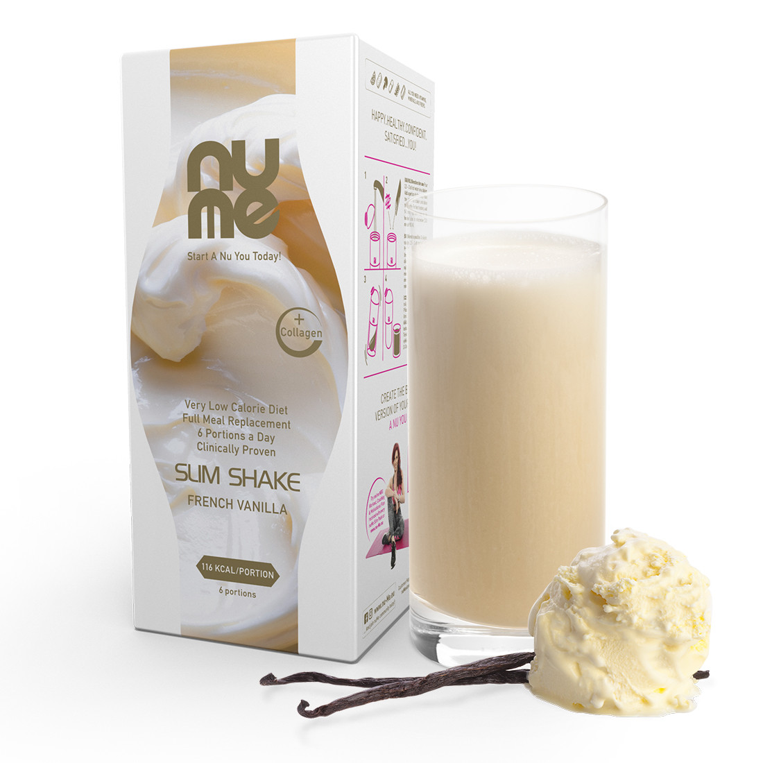 nuMe Slim Shake s kolagenom Francoska Vanilija