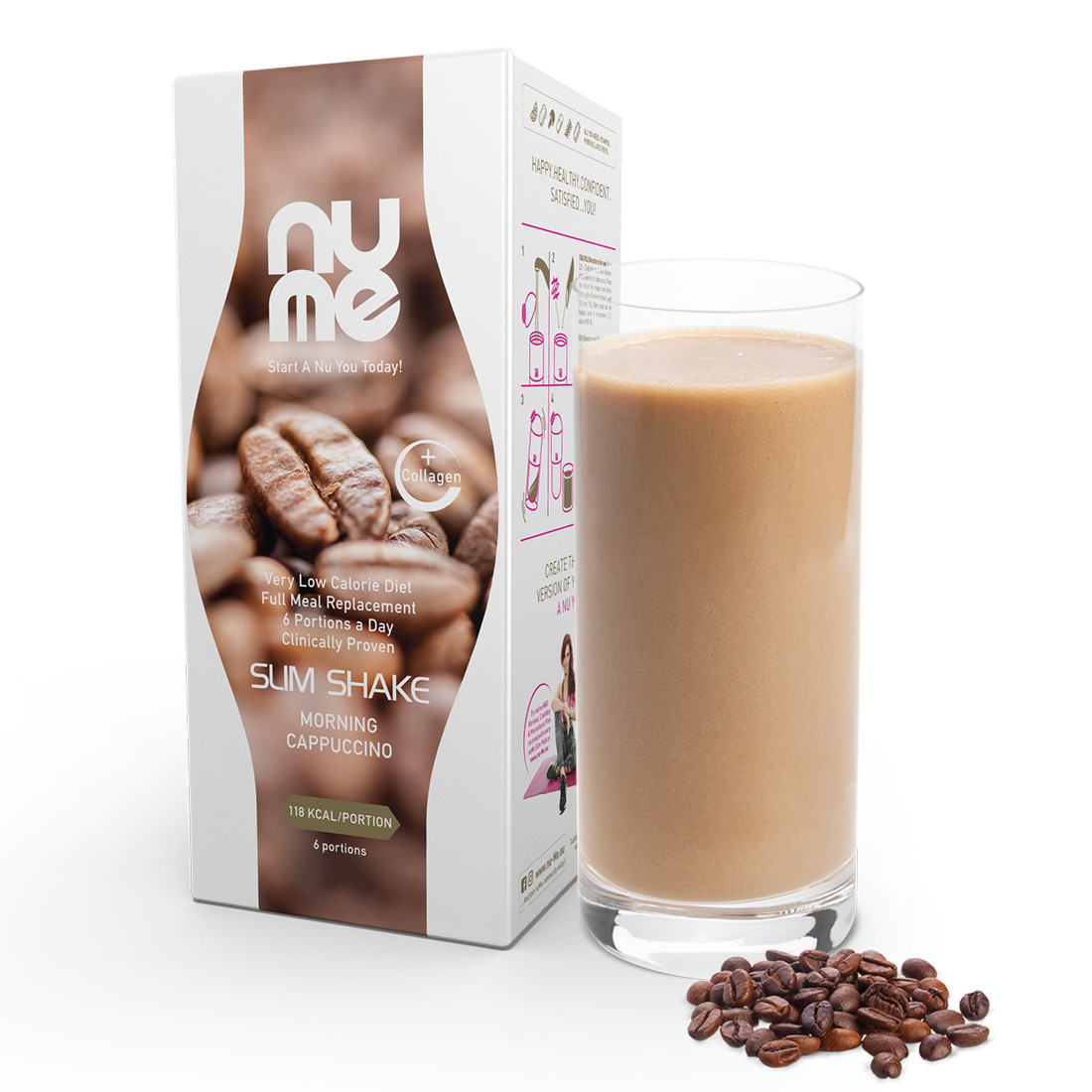 nuMe Slim Shake s kolagenom Jutranji Cappuccino